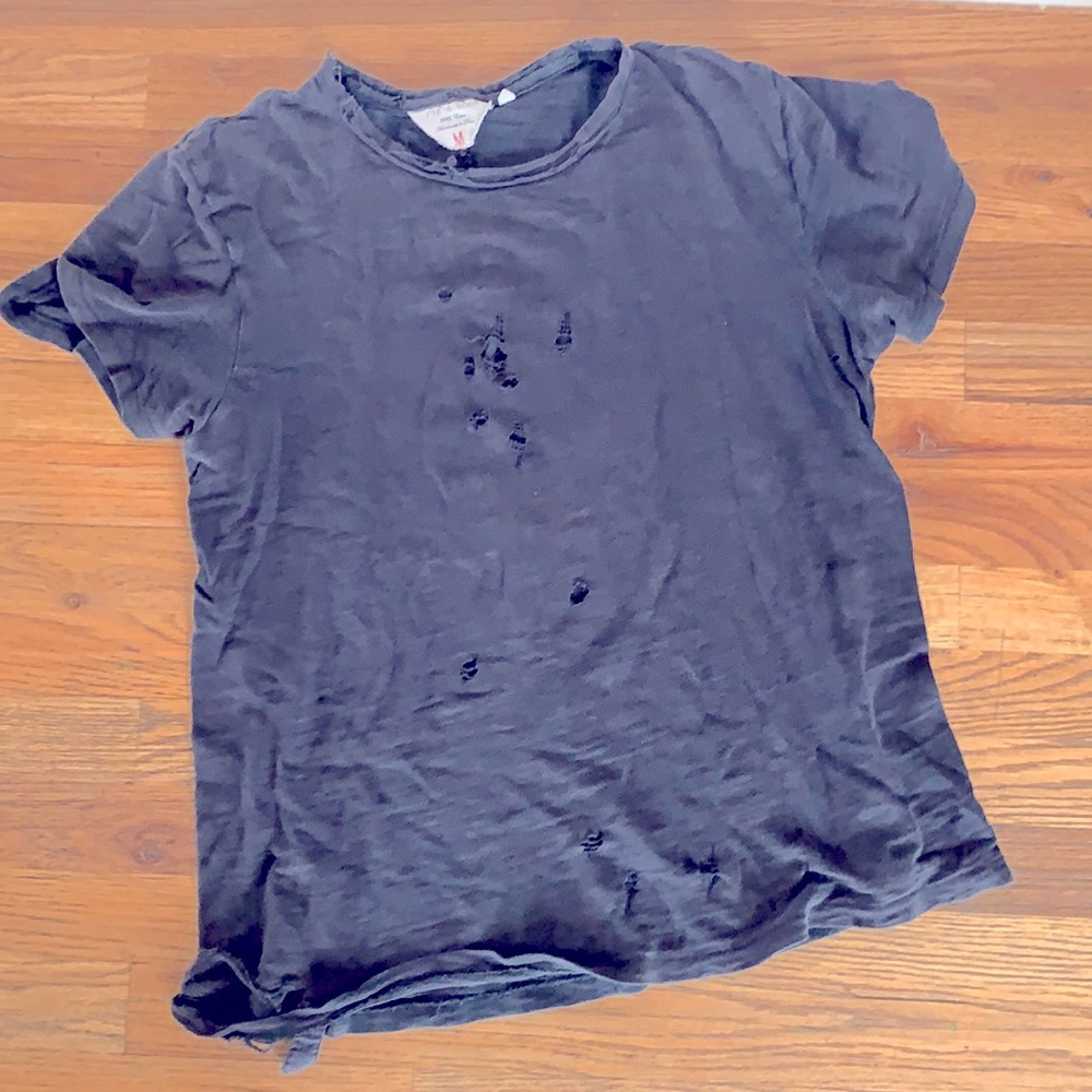 Rag & Bone pre-distressed black tee shirt